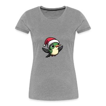 Hummingbird Bird Christmas Christmas - Women's Premium Organic T-Shirt - heather grey - Front - Mia (176cm)