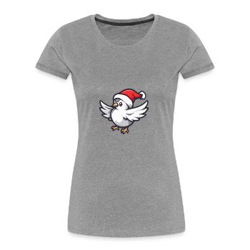 Dove Bird Christmas - Women's Premium Organic T-Shirt - heather grey - Front - Mia (176cm)