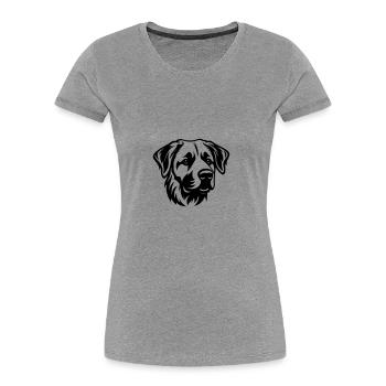 Kangal Hund Kopf - Frauen Premium Bio T-Shirt - Grau meliert - Vorne - Mia (176cm)