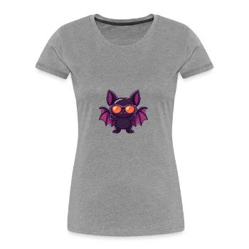 Bat Halloween Cool - Women's Premium Organic T-Shirt - heather grey - Front - Mia (176cm)