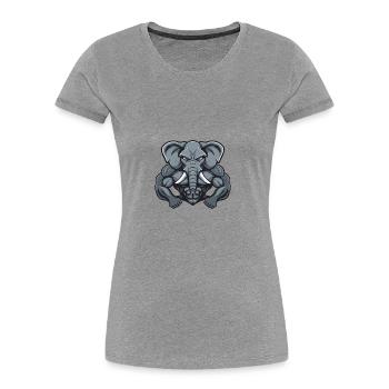 Musculation des muscles de l’éléphant - T-shirt bio Premium Femme - gris chiné - Devant - Mia (176cm)