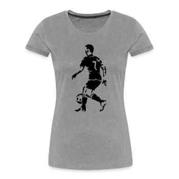 football - T-shirt bio Premium Femme - gris chiné - Devant - Mia (176cm)