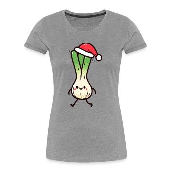 St. Nicholas Christmas Linen - Women's Premium Organic T-Shirt - heather grey - Front - Mia (176cm)