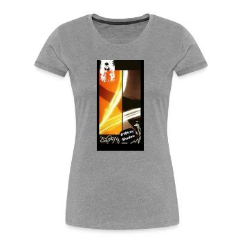 --_swag_orange_noir_blanc_grg_10tray_4_style_b - T-shirt bio Premium Femme - gris chiné - Devant - Mia (176cm)