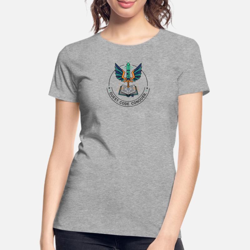 Quest. Code. Conquer Emblem Frauen Premium Bio T-Shirt