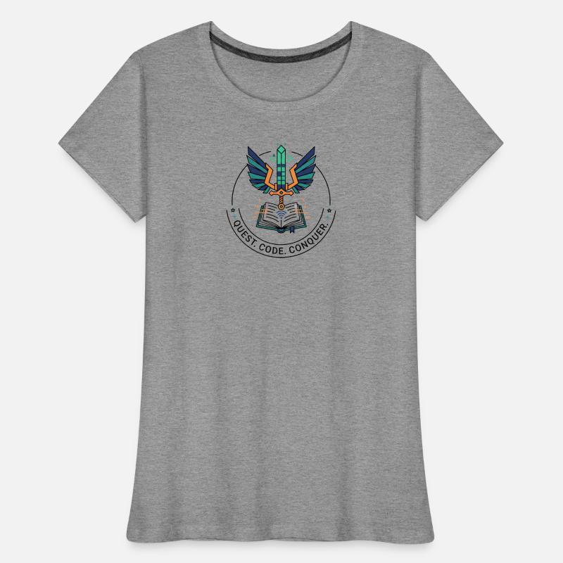 Quest. Code. Conquer Emblem Frauen Premium Bio T-Shirt