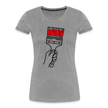 Maler - Frauen Premium Bio T-Shirt - Grau meliert - Vorne - Mia (176cm)