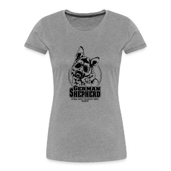 GERMAN SHEPHERD coolest people dogs saying dog - Women's Premium Organic T-Shirt - heather grey - Front - Mia (176cm)