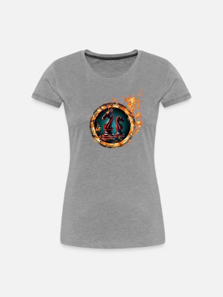 Feurige Horsies - Frauen Premium Bio T-Shirt - Grau meliert