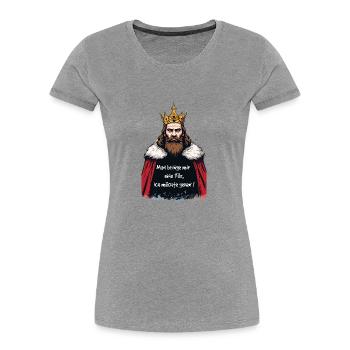 King 65167 - Women's Premium Organic T-Shirt - heather grey - Front - Mia (176cm)