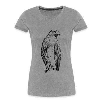 Falken Vogel Vögel - Frauen Premium Bio T-Shirt - Grau meliert - Vorne - Mia (176cm)