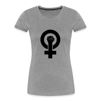 Women's Power Female Symbol | Color changeable - Women's Premium Organic T-Shirt - heather grey - Front - Mia (176cm)