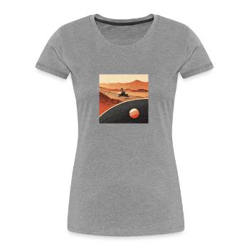Mission to Mars - Frauen Premium Bio T-Shirt - Grau meliert - Vorne - Mia (176cm)