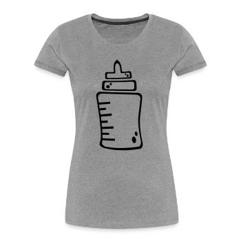 bottle - Women's Premium Organic T-Shirt - heather grey - Front - Mia (176cm)