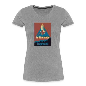 Cryptoriot - Women's Premium Organic T-Shirt - heather grey - Front - Mia (176cm)