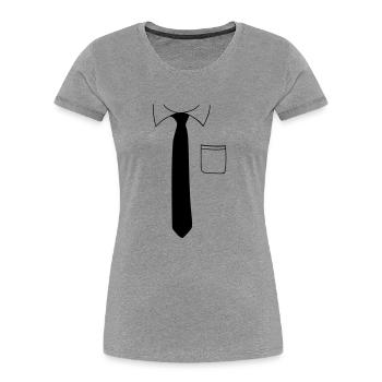 hemd_und_kravatte_und_tasche__f1 - Women's Premium Organic T-Shirt - heather grey - Front - Mia (176cm)