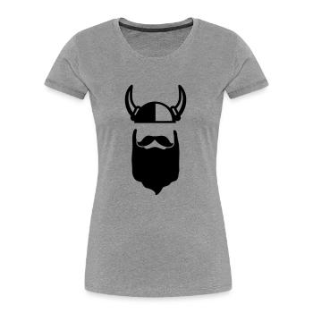 Wikinger - Frauen Premium Bio T-Shirt - Grau meliert - Vorne - Mia (176cm)