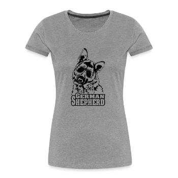 BERGER ALLEMAND cool lunettes de soleil chiens chien - T-shirt bio Premium Femme - gris chiné - Devant - Mia (176cm)