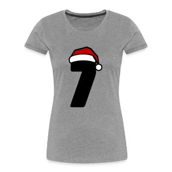 7 Numéro de Noël - T-shirt bio Premium Femme - gris chiné - Devant - Mia (176cm)