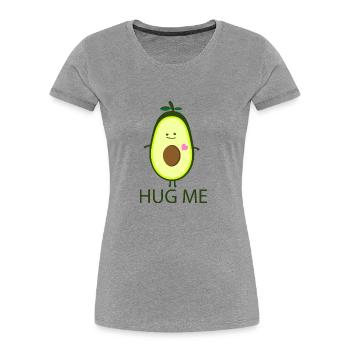 Hug me - Avocado - T-shirt bio Premium Femme - gris chiné - Devant - Mia (176cm)