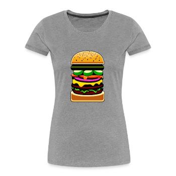 Your burger favorite - Women's Premium Organic T-Shirt - heather grey - Front - Mia (176cm)