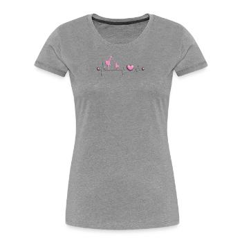 Herzschlag Hund & Ballerina Staffordshire-Terrier - Frauen Premium Bio T-Shirt - Grau meliert - Vorne - Mia (176cm)