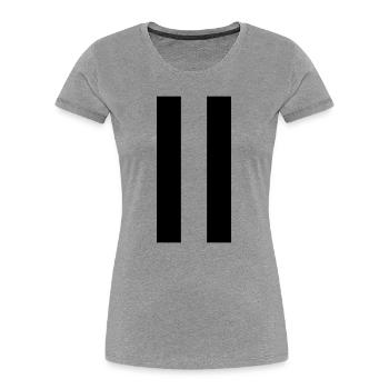 Pause-Zeichen – Modernes Minimal-Design - Frauen Premium Bio T-Shirt - Grau meliert - Vorne - Mia (176cm)