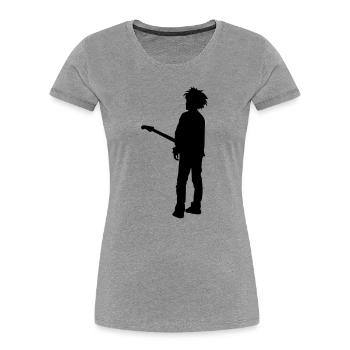 robert - Frauen Premium Bio T-Shirt - Grau meliert - Vorne - Mia (176cm)