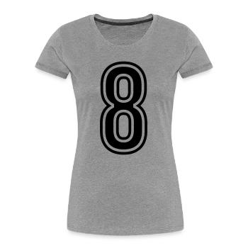 8 Number Symbol - Women's Premium Organic T-Shirt - heather grey - Front - Mia (176cm)