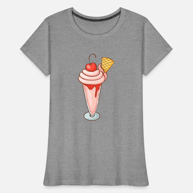 Eis Speiseeis Eiskrem Eiscreme Kugeleis Eisbecher Frauen Premium Bio T-Shirt