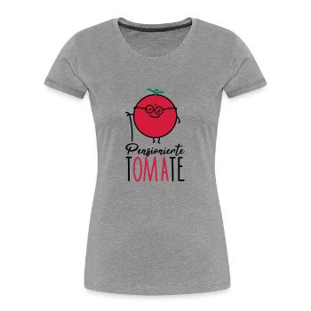 Pensionierte Oma - Frauen Premium Bio T-Shirt - Grau meliert - Vorne - Mia (176cm)