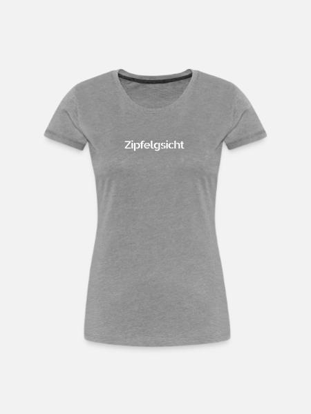 "Zipfelgsicht" - Frauen Premium Bio T-Shirt - Grau meliert