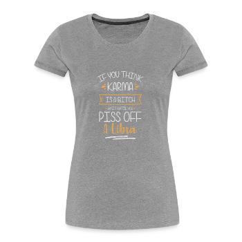 Horoskop Tierkreiszeichen Astro Eigenschaften - Frauen Premium Bio T-Shirt - Grau meliert - Vorne - Mia (176cm)