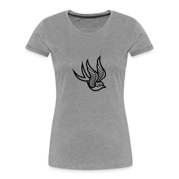 Schwalbe - Frauen Premium Bio T-Shirt - Grau meliert - Vorne - Mia (176cm)