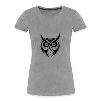 owl animal - Women's Premium Organic T-Shirt - heather grey - Front - Mia (176cm)