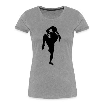 kikboxing_2 - Women's Premium Organic T-Shirt - heather grey - Front - Mia (176cm)