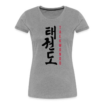 Taekwondo / Taekwondoin / Tae Kwo Do / Kampfkünste - Frauen Premium Bio T-Shirt - Grau meliert - Vorne - Mia (176cm)