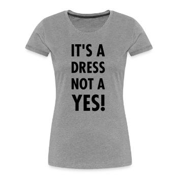 Prevention of sexual violence - no means no! - Women's Premium Organic T-Shirt - heather grey - Front - Mia (176cm)