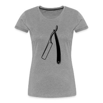 Image d’ombre transparente comme un rasoir - T-shirt bio Premium Femme - gris chiné - Devant - Mia (176cm)