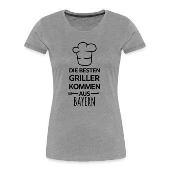 Les meilleurs barbecues viennent de Bavière / BBQ, Grill - T-shirt bio Premium Femme - gris chiné - Devant - Mia (176cm)