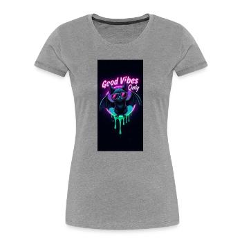 Neon Bat - Women's Premium Organic T-Shirt - heather grey - Front - Mia (176cm)