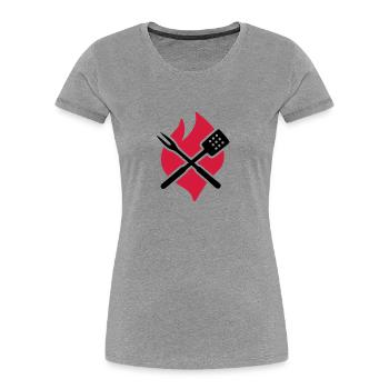 BBQ barbecue - Women's Premium Organic T-Shirt - heather grey - Front - Mia (176cm)
