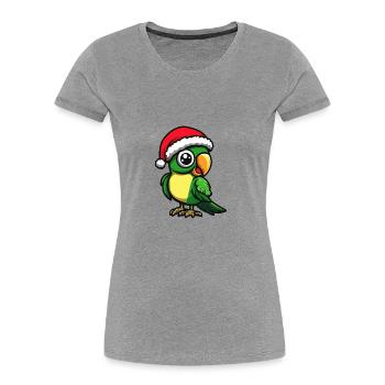 Papagai Weihnachten Noël - T-shirt bio Premium Femme - gris chiné - Devant - Mia (176cm)