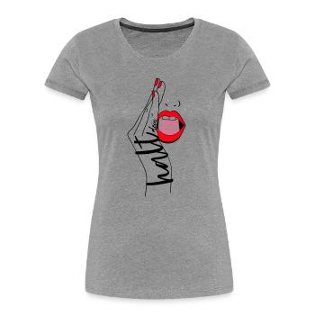Shut up - Women's Premium Organic T-Shirt - heather grey - Front - Mia (176cm)