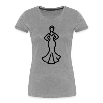 Flamenco - Women's Premium Organic T-Shirt - heather grey - Front - Mia (176cm)