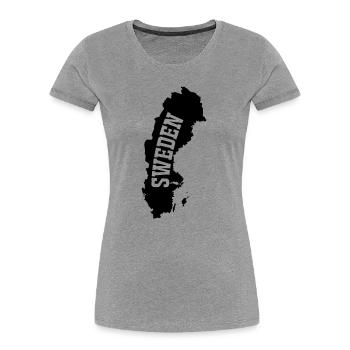 Suède- - T-shirt bio Premium Femme - gris chiné - Devant - Mia (176cm)