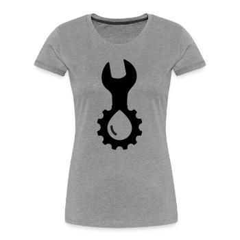 Outil de plomberie Technologie de l’eau - T-shirt bio Premium Femme - gris chiné - Devant - Mia (176cm)