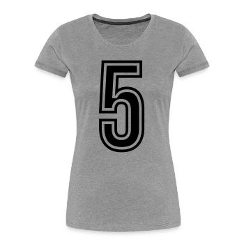5 Number Symbol - Women's Premium Organic T-Shirt - heather grey - Front - Mia (176cm)