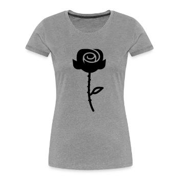 Symbole de la rose - T-shirt bio Premium Femme - gris chiné - Devant - Mia (176cm)