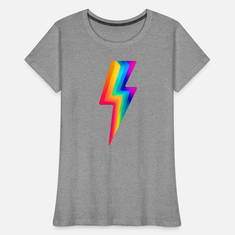 Rainbow Lightning Women's Premium Organic T-Shirt